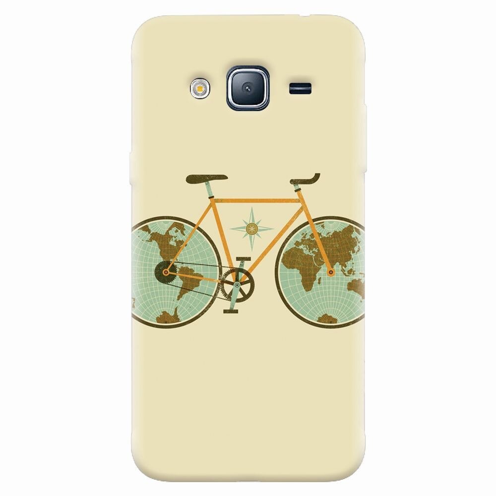 Husa silicon pentru Samsung Galaxy J7 2015, Retro Bicycle Illustration