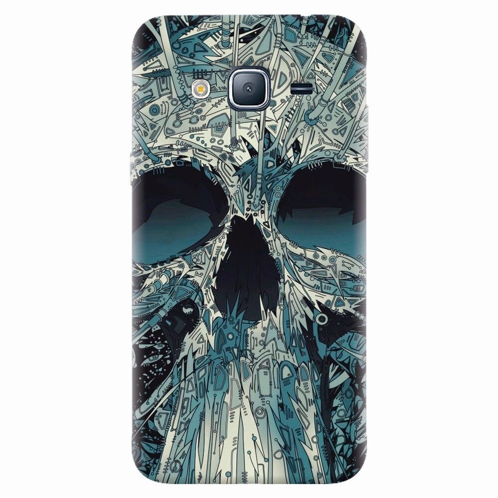 Husa silicon pentru Samsung Galaxy J7 2015, Abstract Skull Artwork Illustration