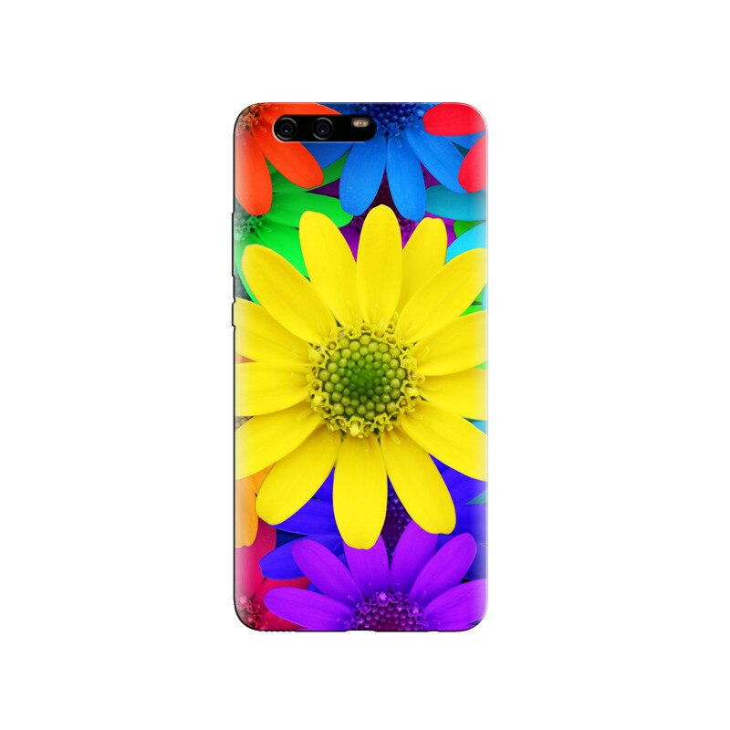 Husa Huawei P10 PLUS Colorful Daisy Flowers Spring Red Yellow Blue Purple
