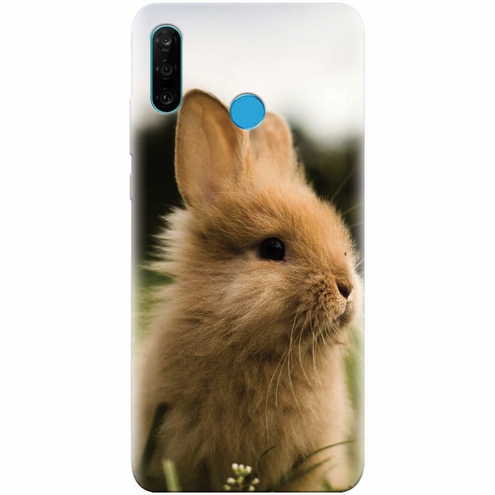 Husa silicon pentru Huawei P30 Lite, Cute Rabbit In Grass