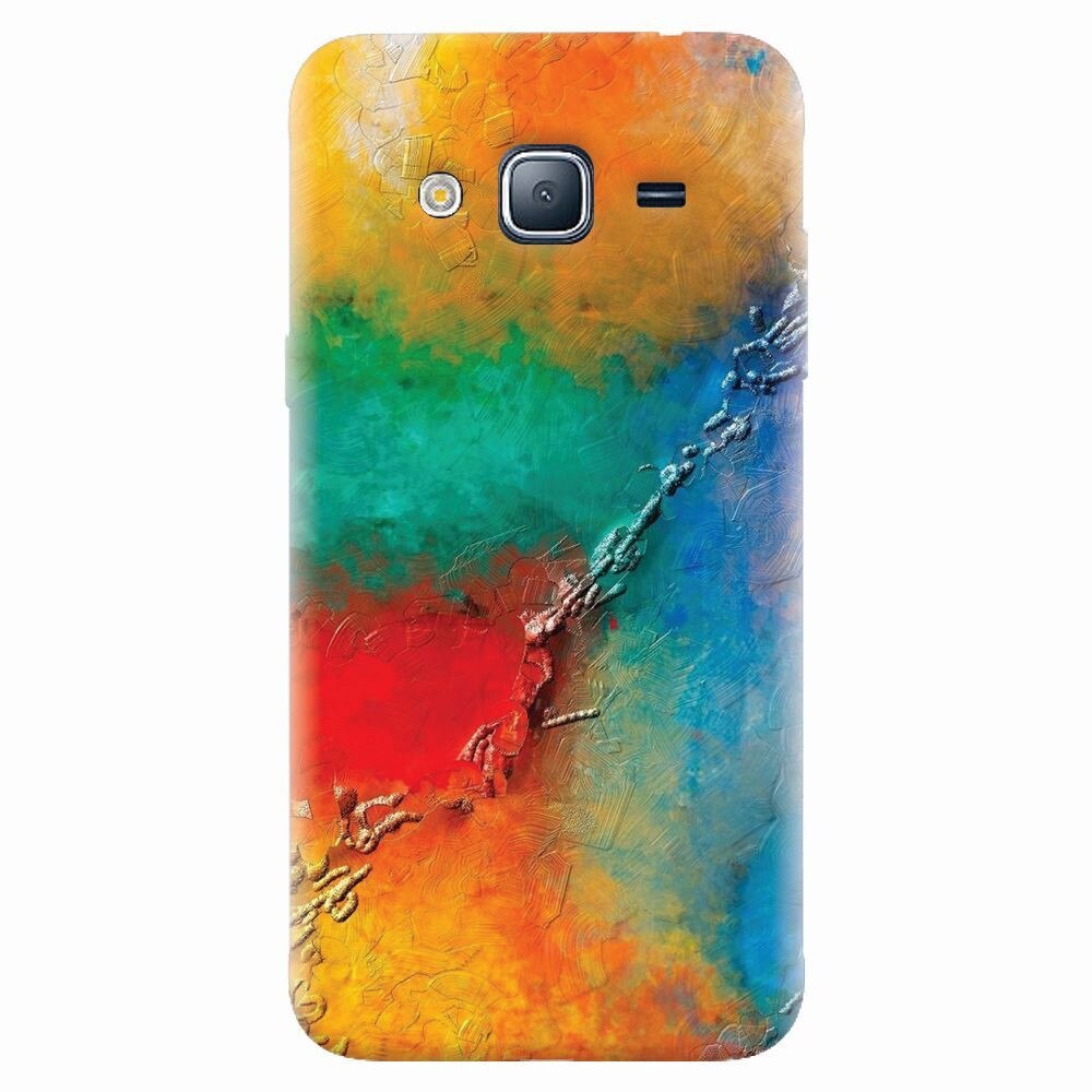Husa silicon pentru Samsung Galaxy J7 2015, Colorful Wall Paint Texture