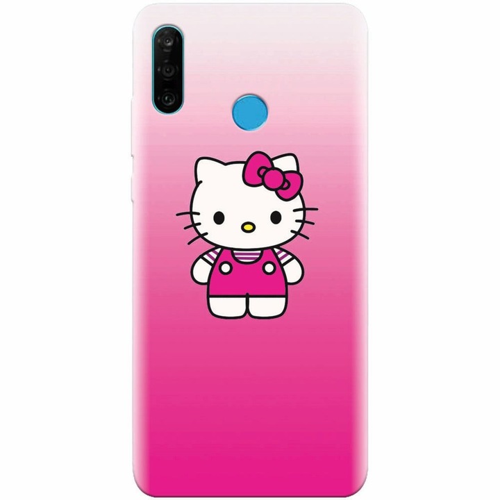 Husa din silicon compatibila cu Huawei P30 Lite, Cute Pink Catty