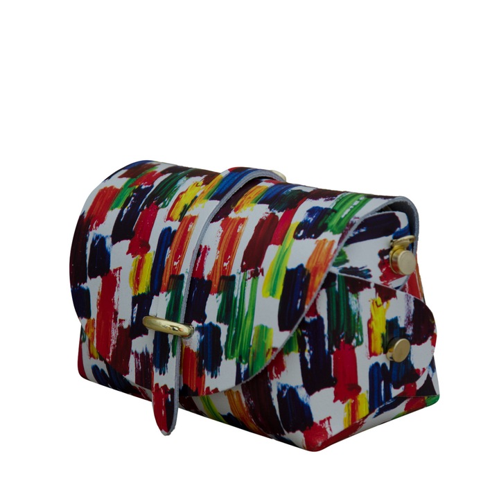 Valódi bőrből készült keresztpántos táska, Ioana többszínű