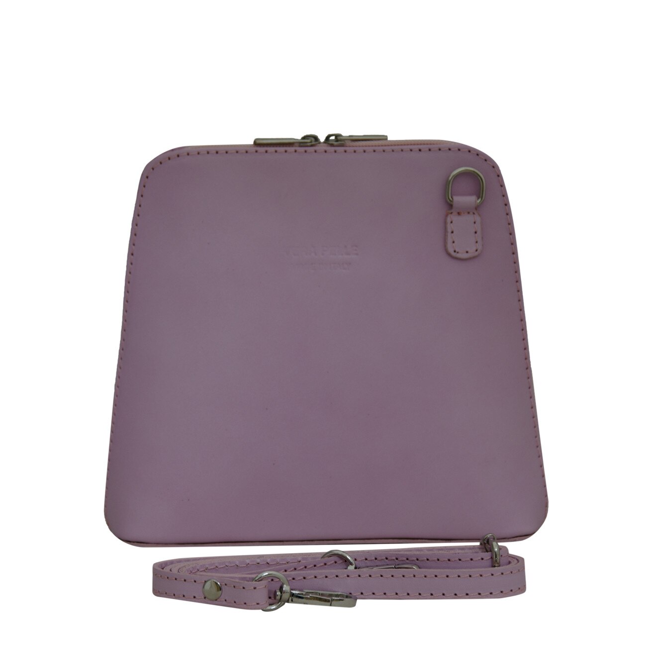 Geanta crossbody din piele naturala, Maria roz