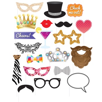 Set de props-uri pentru nunta sau petreceri, 20 bucati Set de props-uri pentru nunta sau petreceri, 20 bucati