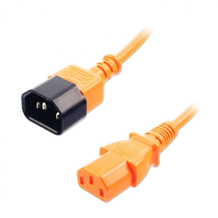 Cablu prelungitor alimentare IEC C13 - C14 2m Orange, Lindy L30475