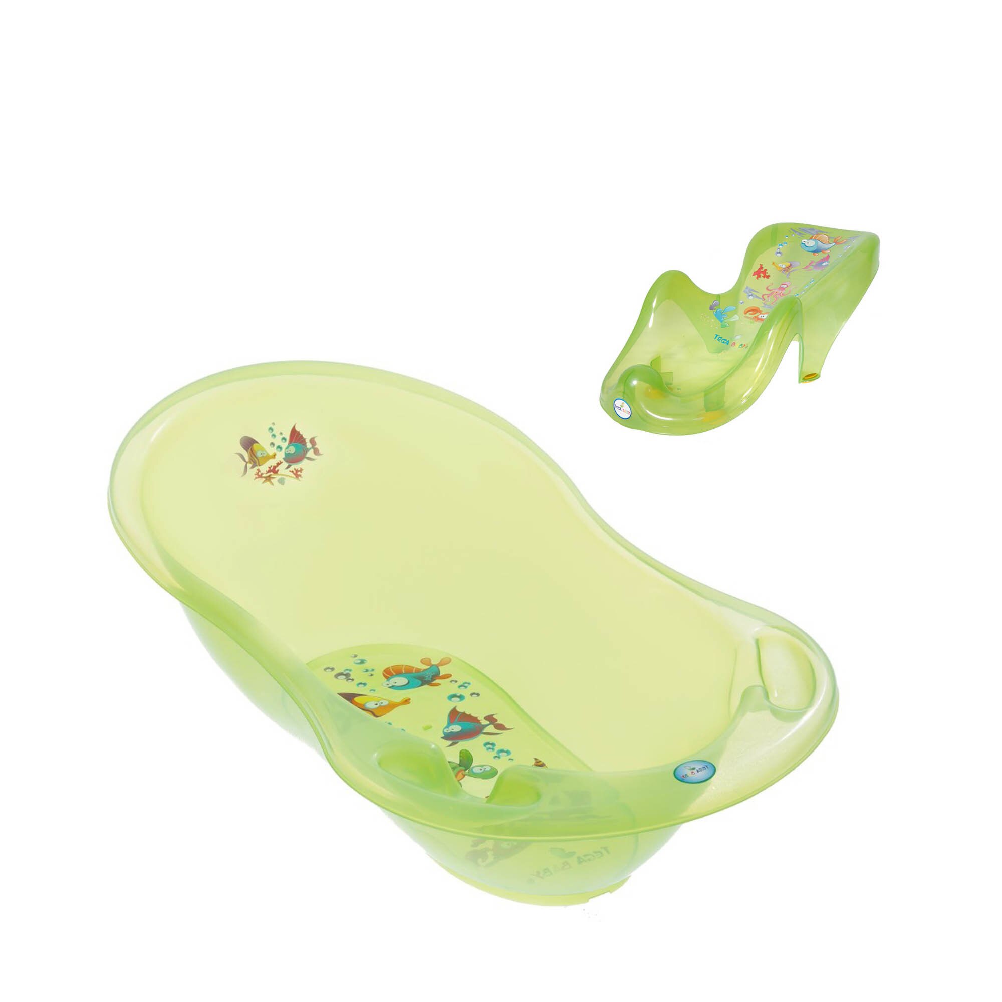 Set cadita copii Aqua Verde 102 cm cu senzor de temperatura + suport anatomic cadita