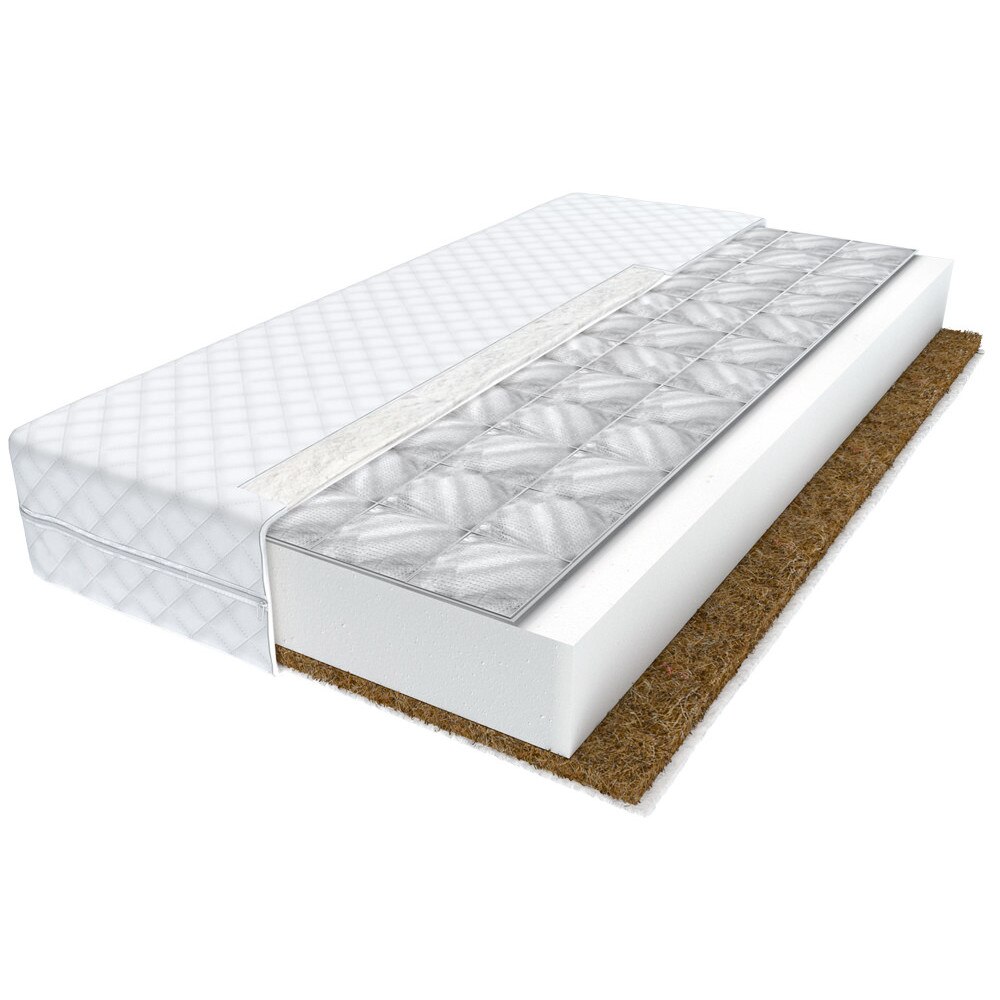 Saltea Bianka din Spuma cu Strat Nuca de Cocos si Invelis Antialergic, Dimensiuni 80x160x9cm pentru Patut Copii