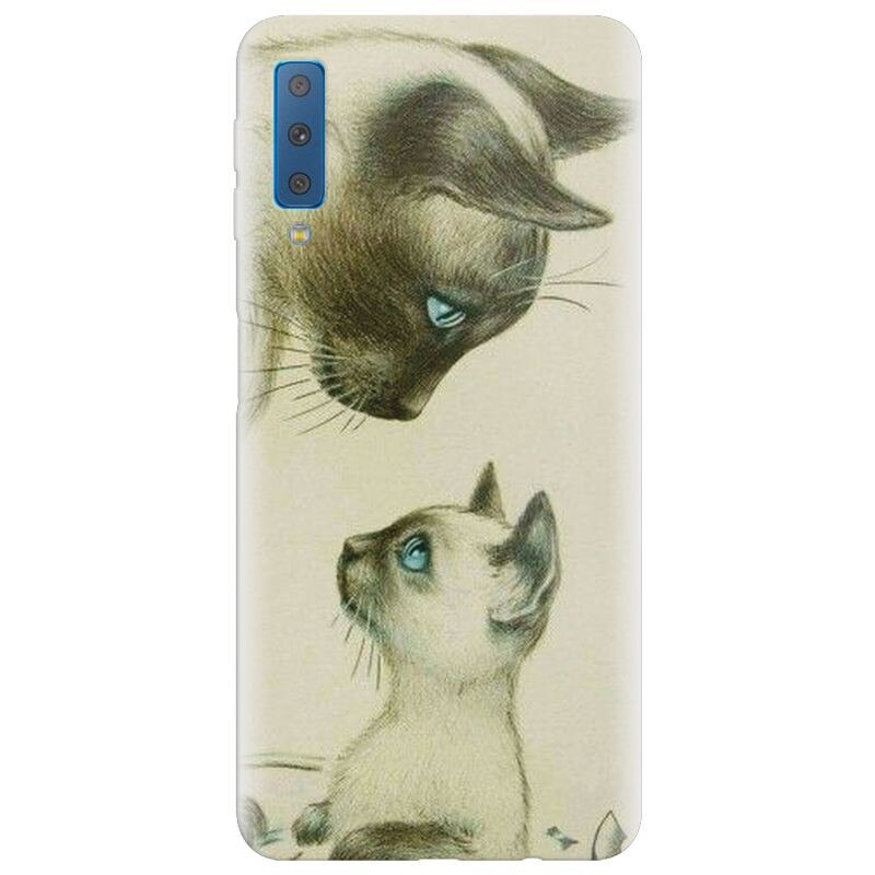 Husa silicon pentru Samsung Galaxy A7 2018, Little Cat