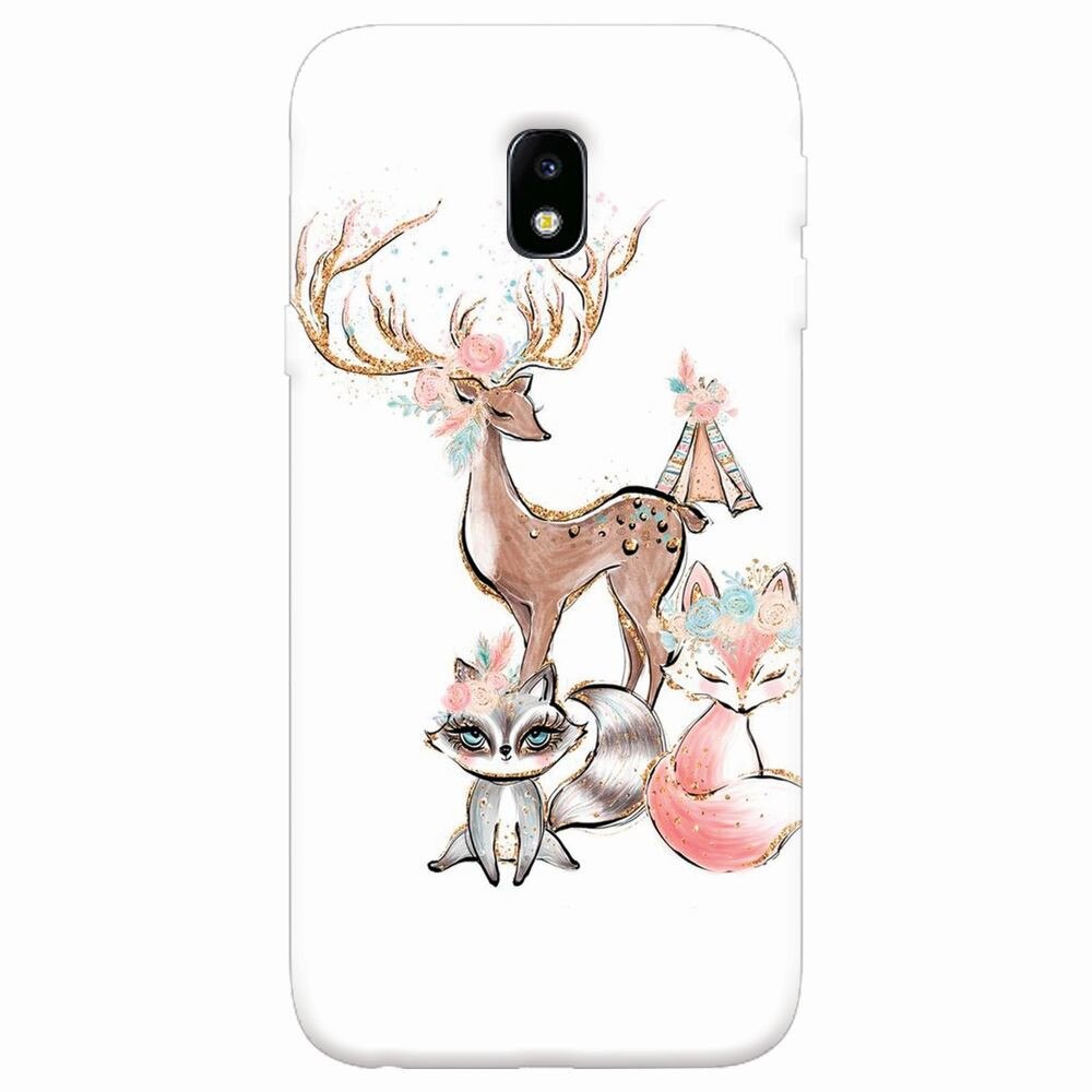 Husa silicon pentru Samsung Galaxy J7 Pro 2017, Foxs And Deer
