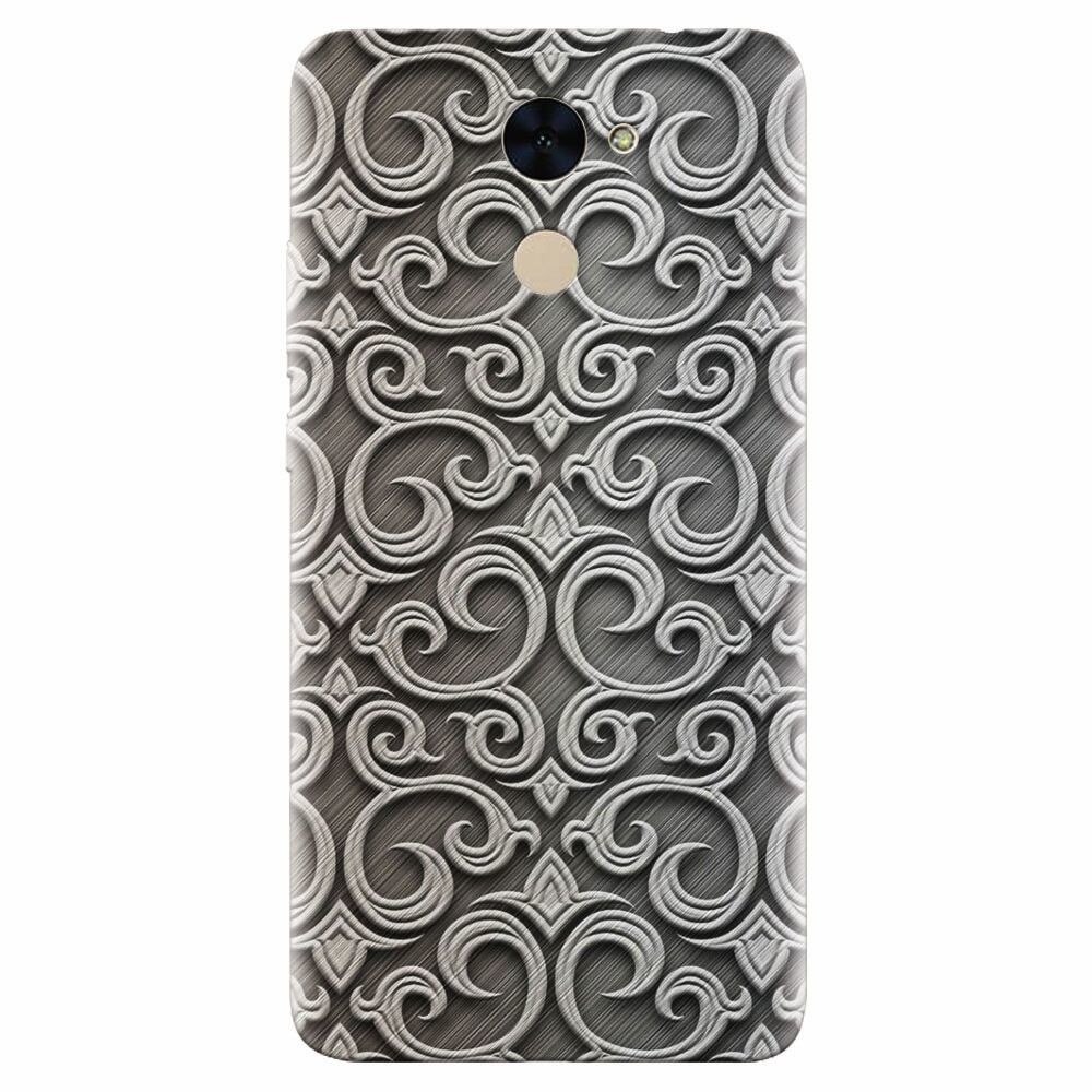 Husa silicon pentru Huawei Enjoy 7 Plus, Baroque Silver Pattern