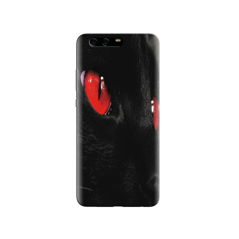 Husa Huawei P10 PLUS Black Cat With Red Eyes