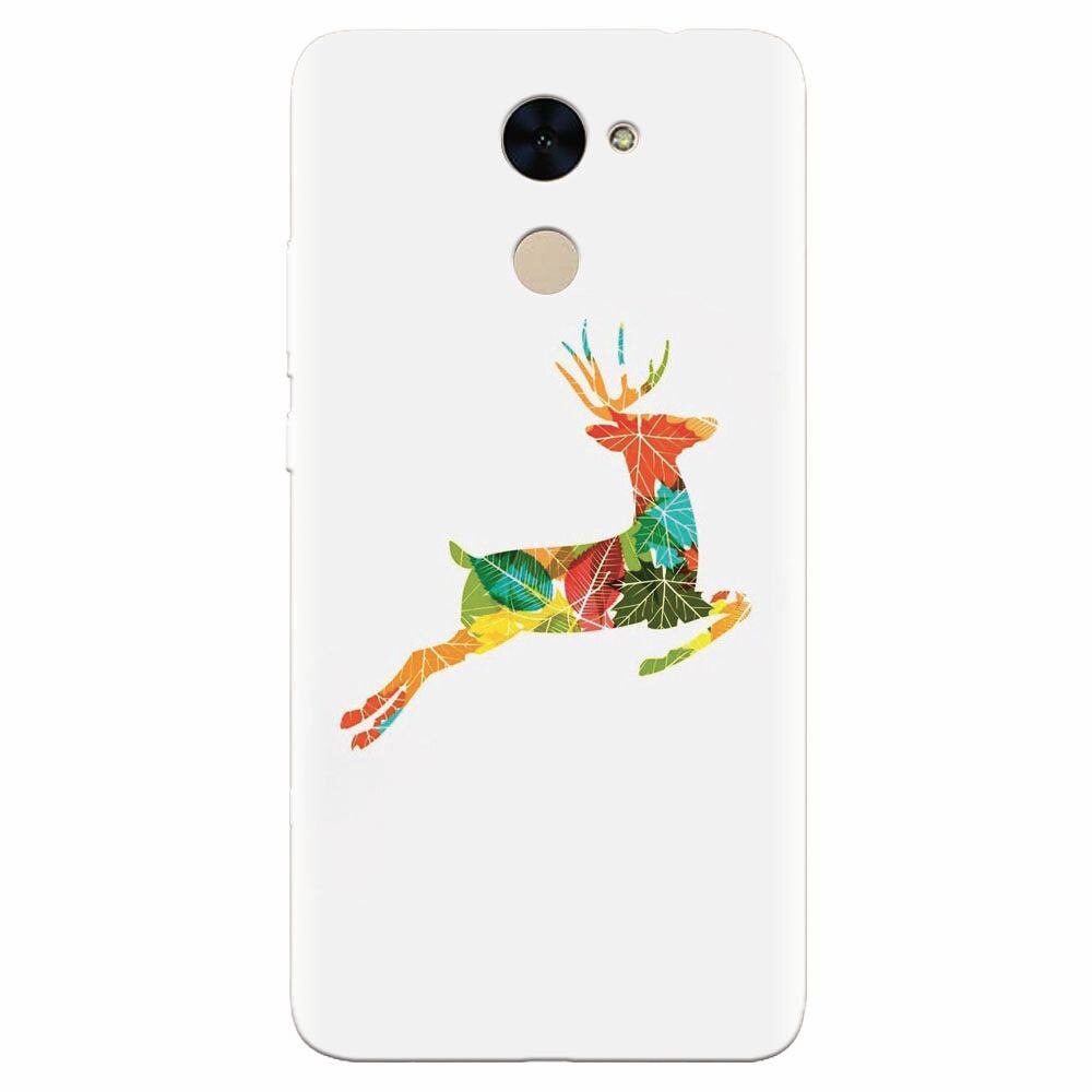 Husa silicon pentru Huawei Enjoy 7 Plus, Colorful Reindeer Jump Illustration