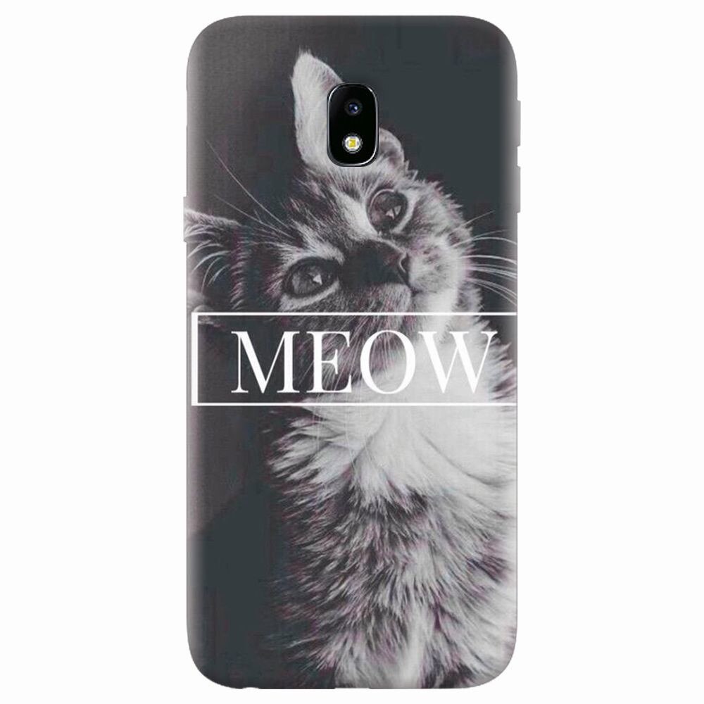 Husa silicon pentru Samsung Galaxy J7 Pro 2017, Meow Cute Cat