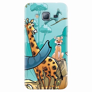 Husa silicon pentru Samsung Galaxy J5 2015, Children Drawings Elephants Giraffes Lions Husa silicon pentru Samsung Galaxy J5 2015, Children Drawings Elephants Giraffes Lions