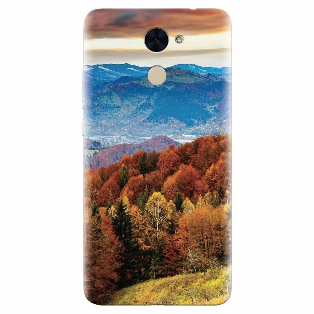 Husa silicon pentru Huawei Enjoy 7 Plus, Autumn Mountain Fall Rusty Forest Colours