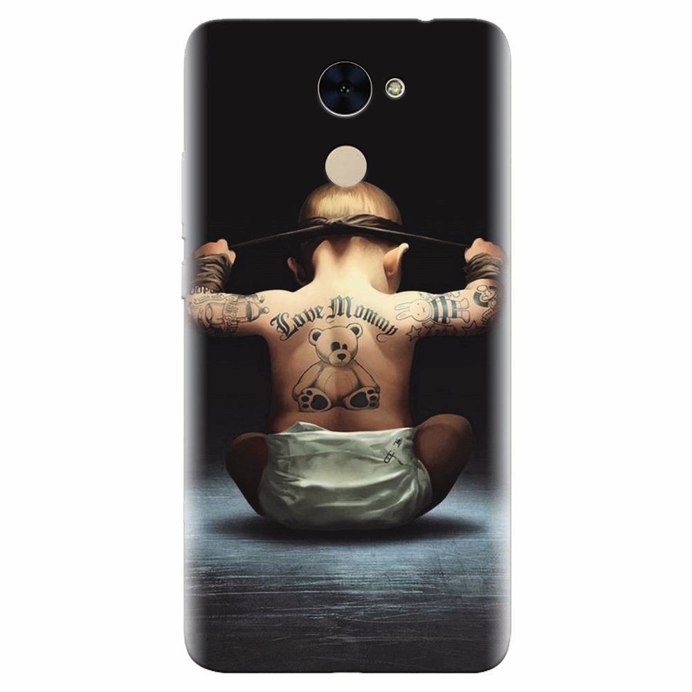 Husa silicon pentru Huawei Nova Lite Plus, Body Builder Cute Baby Tattoo
