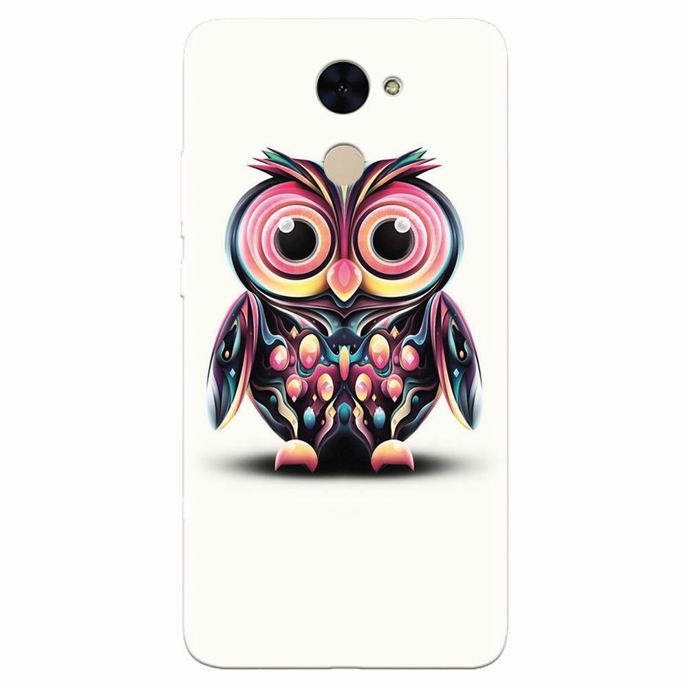 Husa silicon pentru Huawei Nova Lite Plus, Colorful Owl Illustration