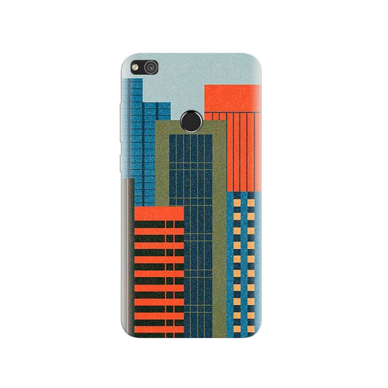 Husa Huawei P8 Lite 2017 Minimalist City Buildings Drawing