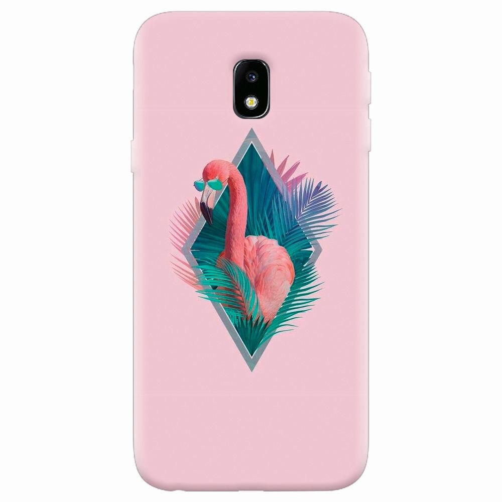 Husa silicon pentru Samsung Galaxy J7 Pro 2017, Flamingo With Sunglass