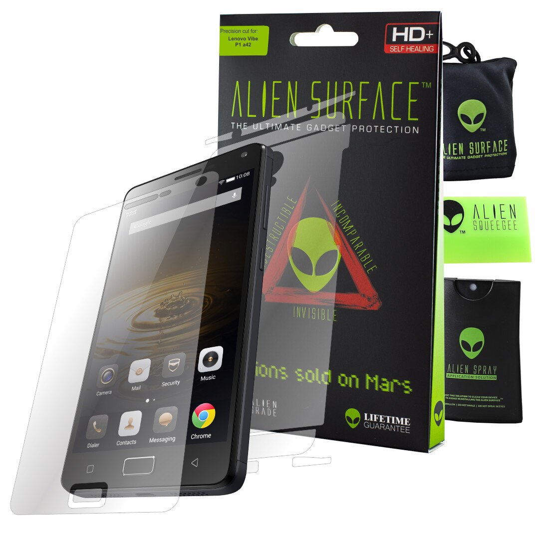Folie Alien Surface HD, Lenovo Vibe P1 a42, protectie ecran, spate, laterale + Alien Fiber Cadou
