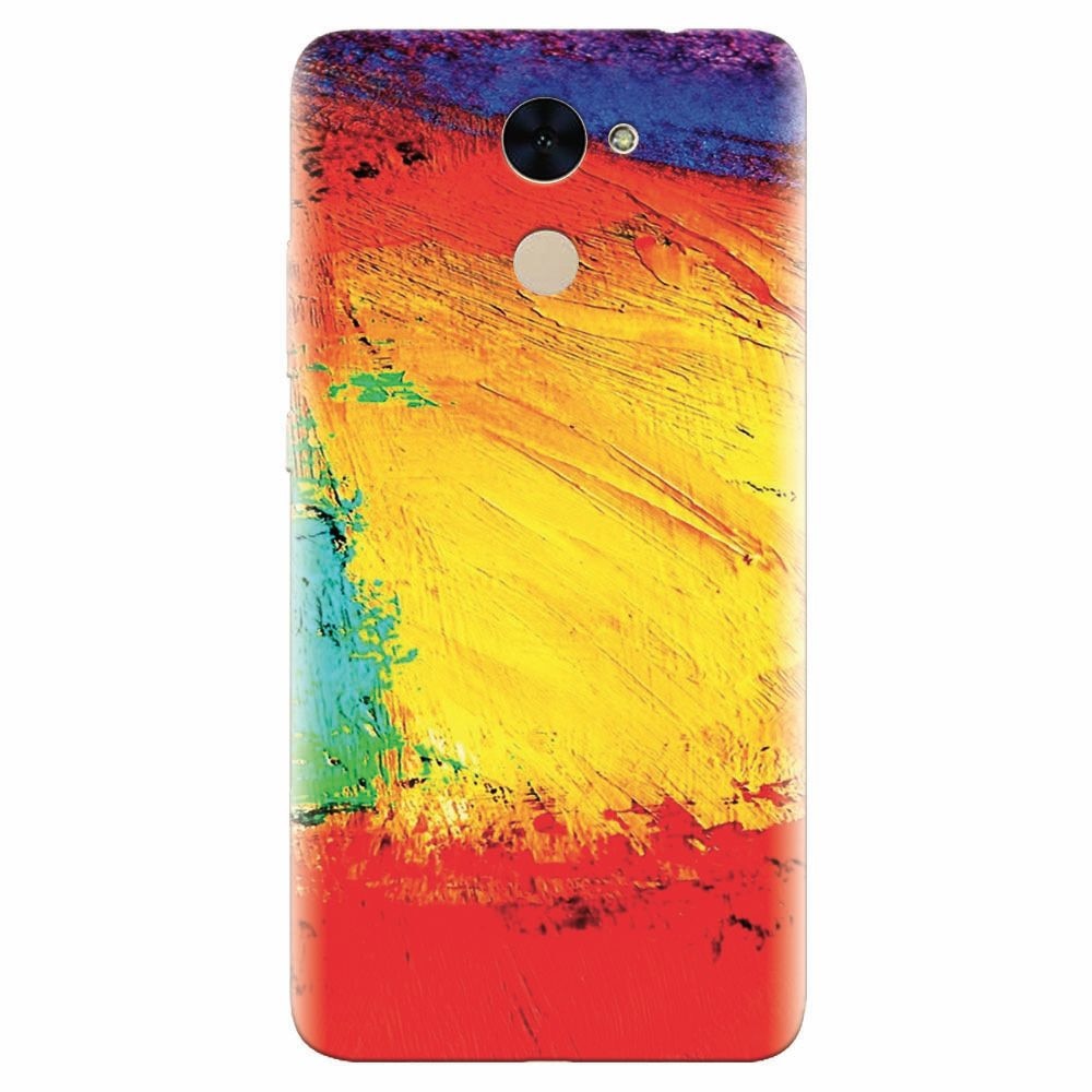 Husa silicon pentru Huawei Enjoy 7 Plus, Colorful Dry Paint Strokes Texture