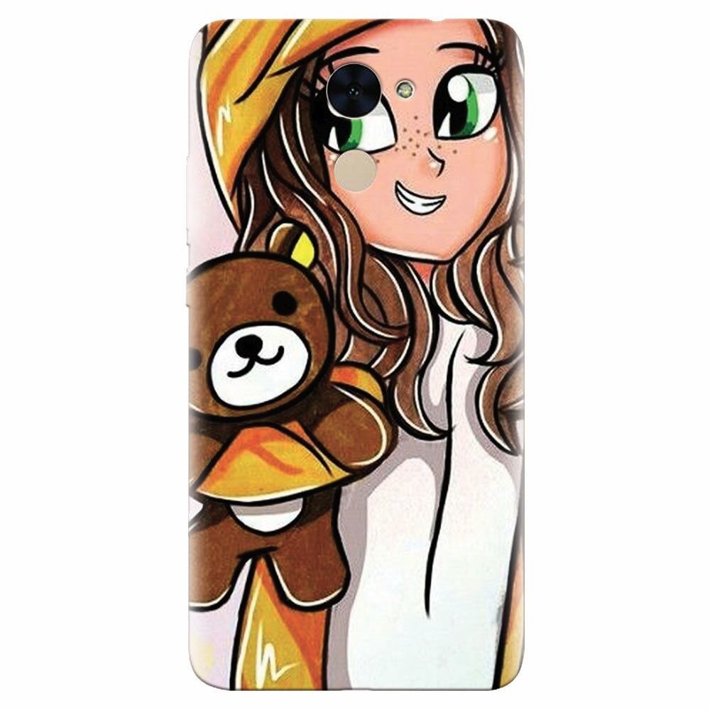 Husa silicon pentru Huawei Nova Lite Plus, Girl With Little Bear