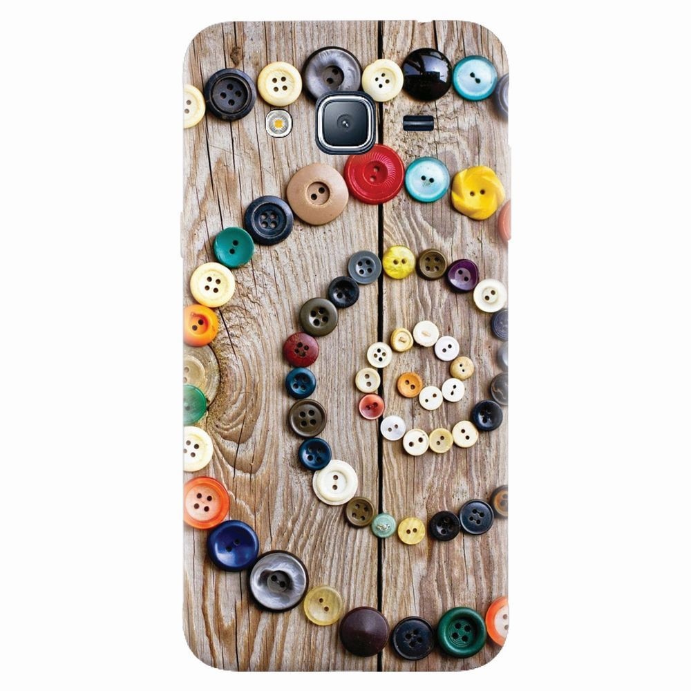 Husa silicon pentru Samsung Galaxy J5 2015, Colorful Buttons Spiral Wood Deck