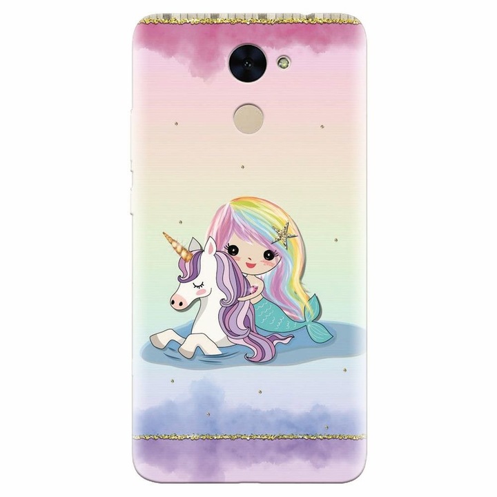 Силиконов кейс за Huawei Enjoy 7 Plus, Mermaid Unicorn Play