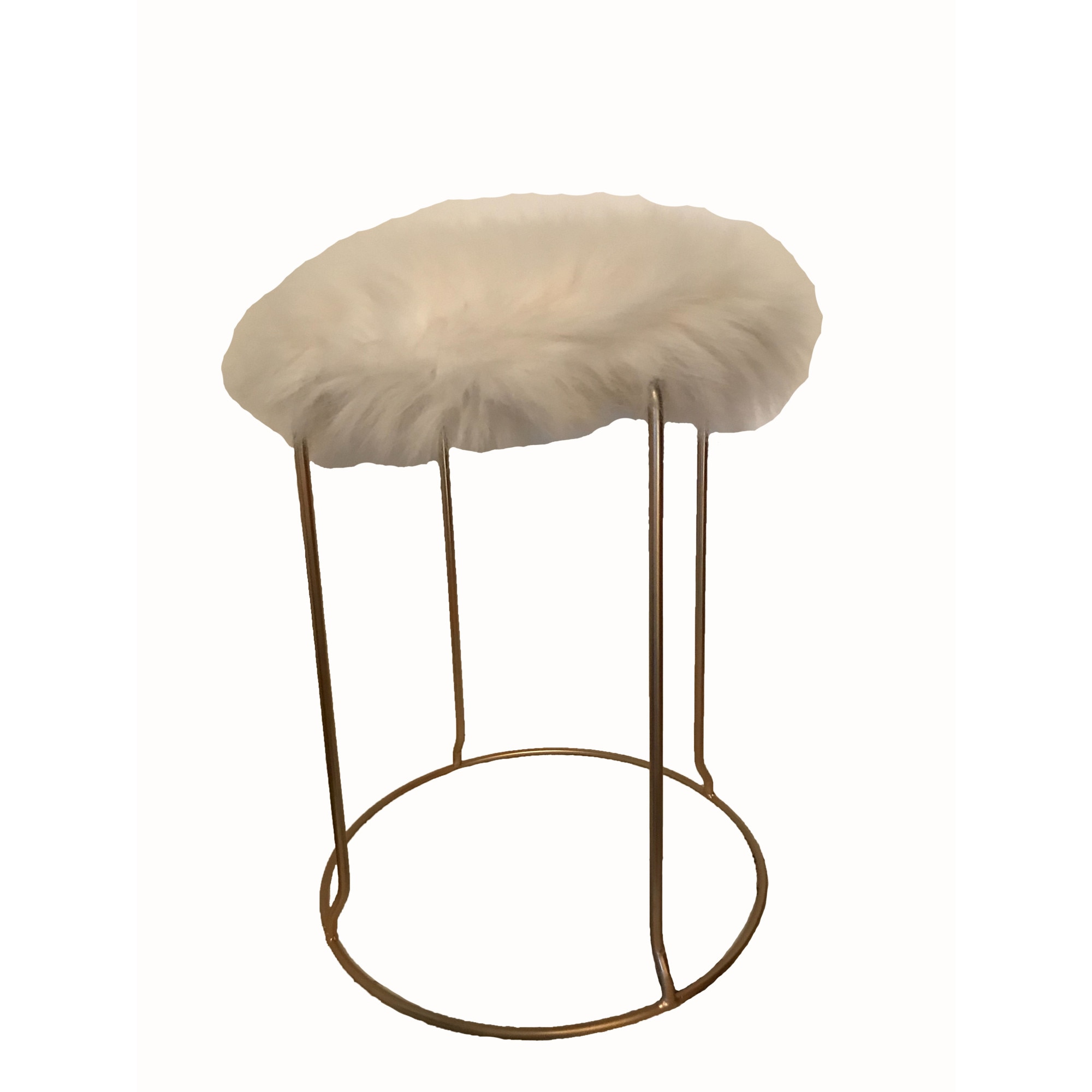 Taburet modern, cu cadru metalic, Auriu, 45x36 cm