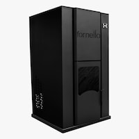 Termosemineu pe peleti Fornello King 35 KW, aprindere automata, telecomanda, buncar peleti 80 l, tiraj fortat, pompa circulatie, vas expansiune, recomandat pentru 300 mp, Negru