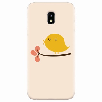 Husa silicon pentru Samsung Galaxy J7 2017, Flat Minimal Cute Bird Illustration Husa silicon pentru Samsung Galaxy J7 2017, Flat Minimal Cute Bird Illustration