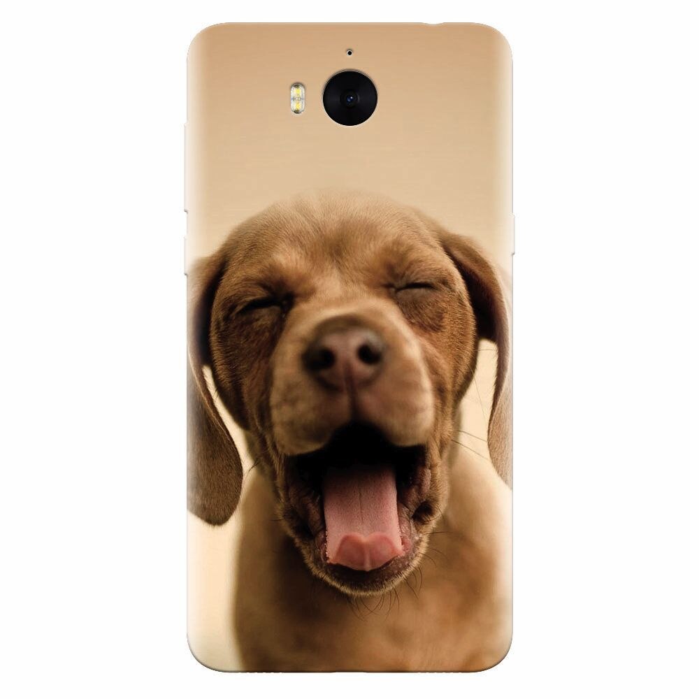 Husa silicon pentru Huawei Y5 2017, Cute Yawning Puppy
