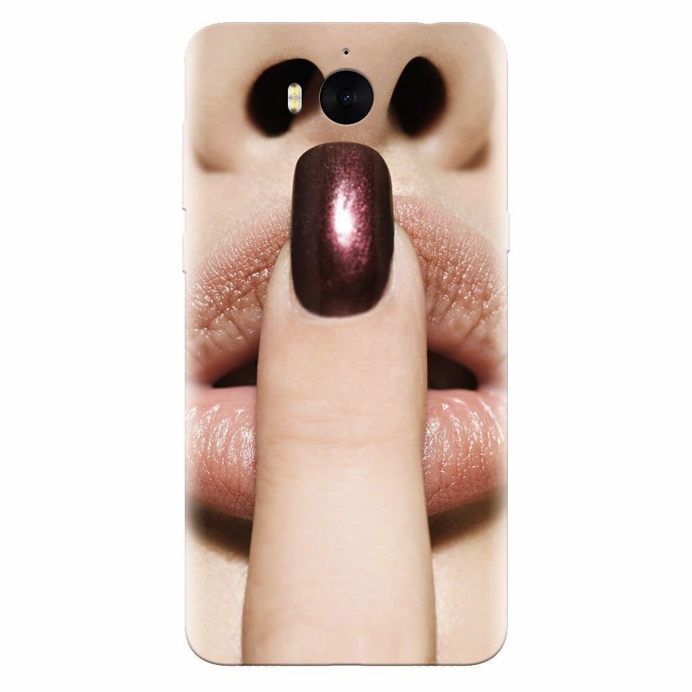 Husa silicon pentru Huawei Y5 2017, Finger Purple Nailpolish Girl Lips
