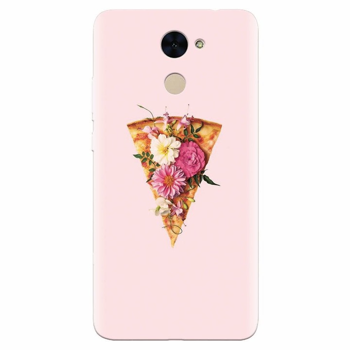 Силиконов кейс съвместим с Huawei Enjoy 7 Plus, Flower Pizza