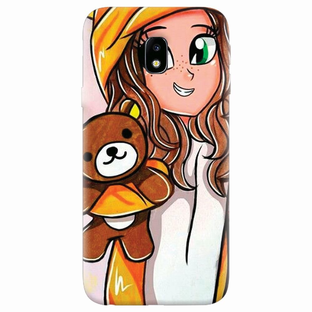 Husa silicon pentru Samsung Galaxy J7 2017, Girl With Little Bear