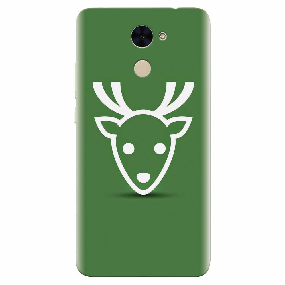 Husa silicon pentru Huawei Enjoy 7 Plus, Minimal Reindeer Illustration Green
