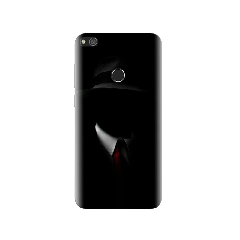 Husa Huawei P8 Lite 2017 Shadow Man Black Suit Hat Red Tie