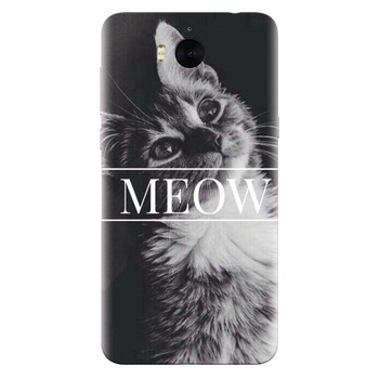 Husa silicon pentru Huawei Y6 2017, Meow Cute Cat Husa silicon pentru Huawei Y6 2017, Meow Cute Cat
