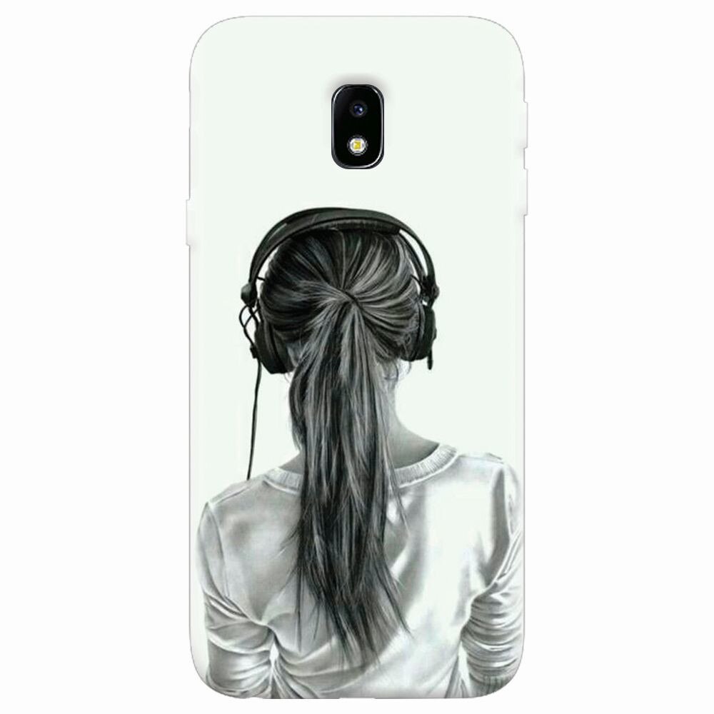 Husa silicon pentru Samsung Galaxy J7 Pro 2017, Girl With Headphone