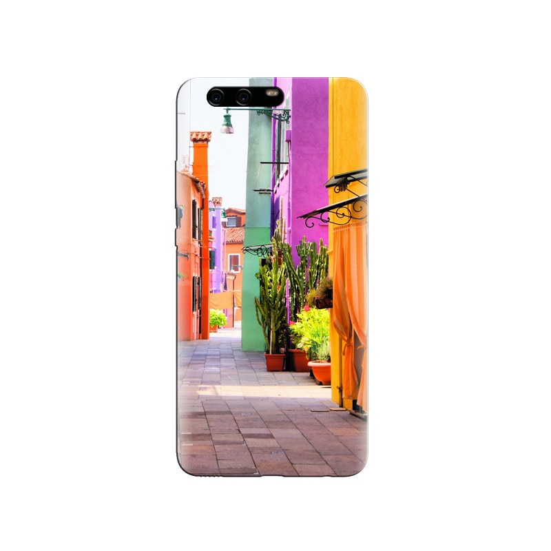 Husa Huawei P10 Colorful Italy Street Multicolored Houses