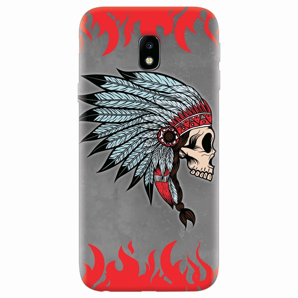 Husa silicon pentru Samsung Galaxy J7 2017, Indian Skull