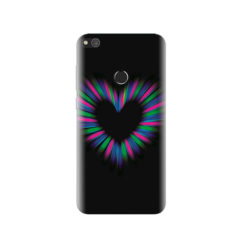 Husa Huawei P8 Lite 2017 Amazing Lighting Heart With Black Background Images