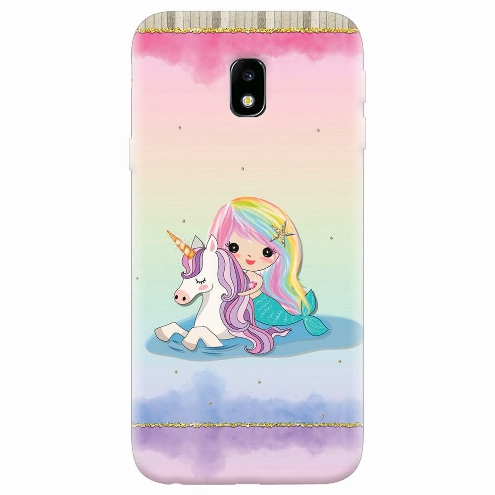 Husa silicon pentru Samsung Galaxy J7 Pro 2017, Mermaid Unicorn Play