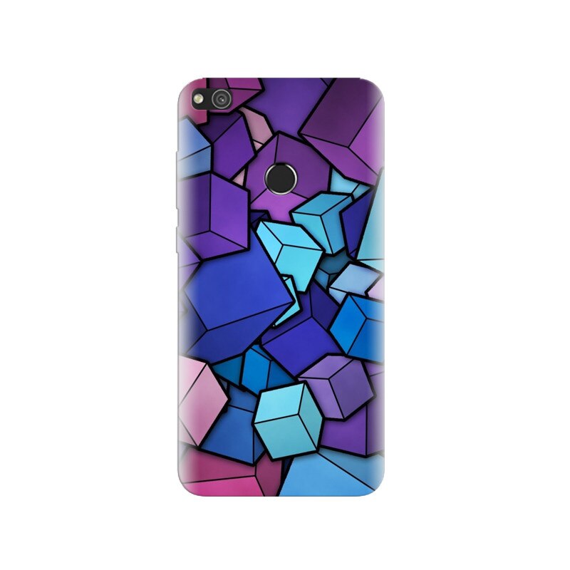 Husa Huawei P8 Lite 2017 Abstract Blue Cyan Purple Cubes