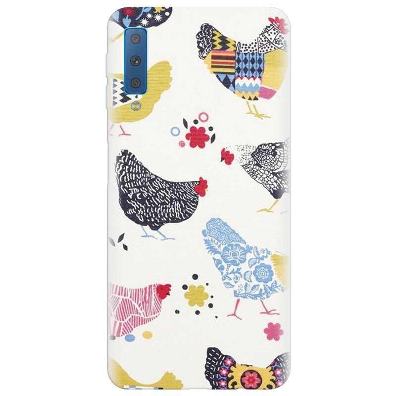 Husa silicon pentru Samsung Galaxy A7 2018, Chickens