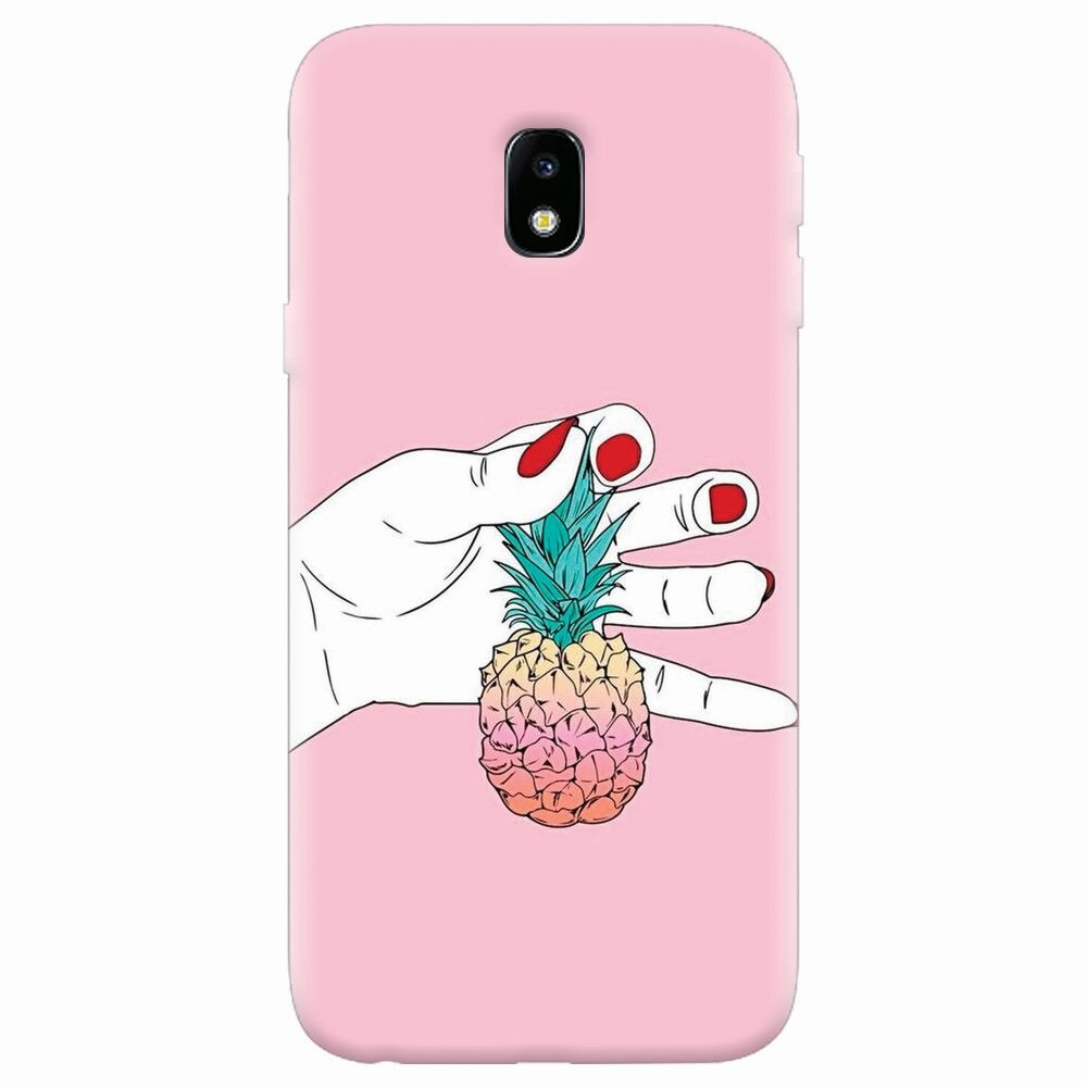 Husa silicon pentru Samsung Galaxy J7 Pro 2017, Rainbow Pinepple
