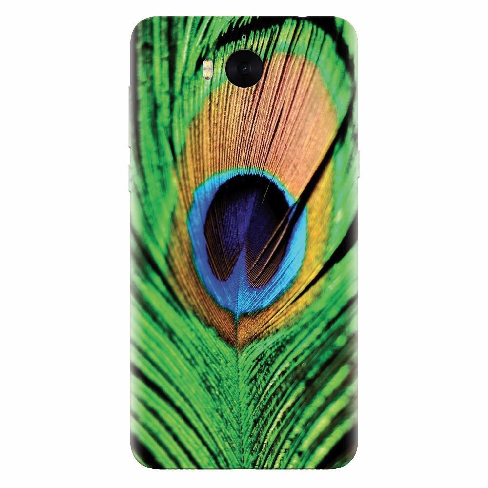 Husa silicon pentru Huawei Y5 2017, Peacock Feather Green Blue