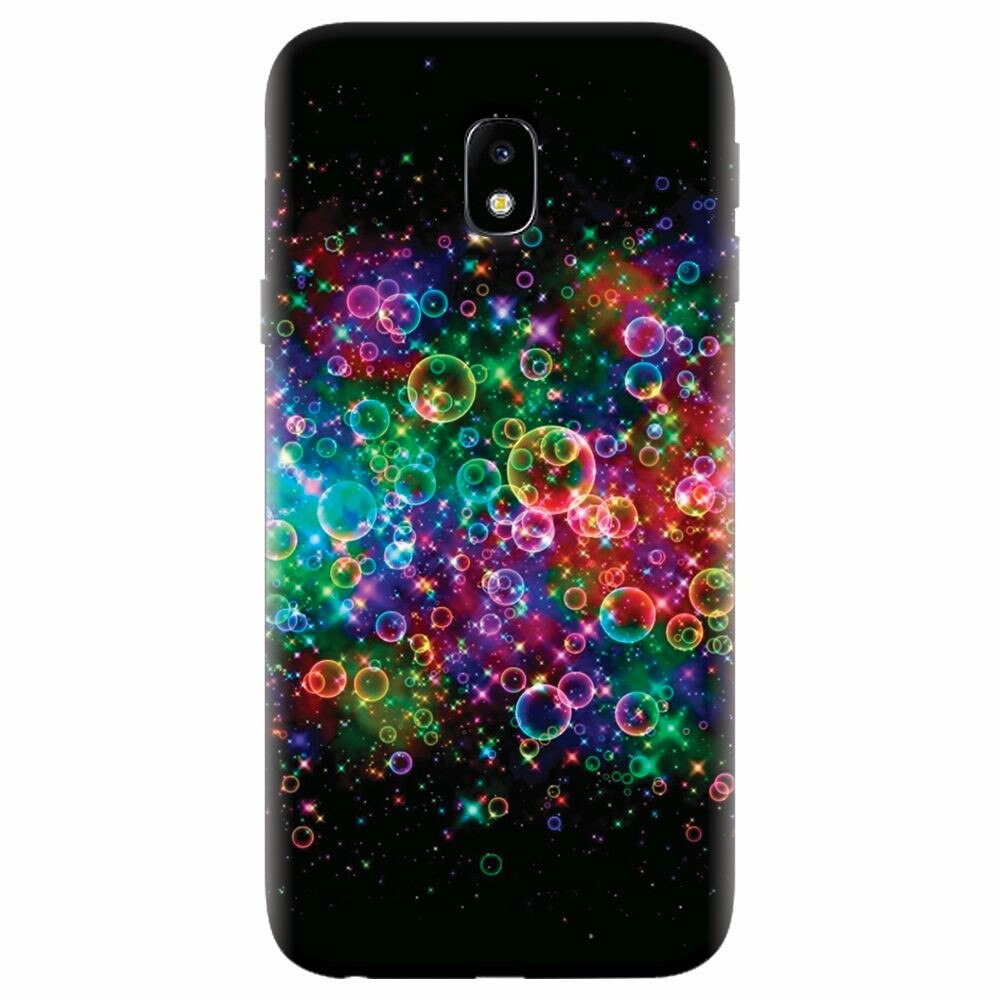 Husa silicon pentru Samsung Galaxy J7 2017, Rainbow Colored Soap Bubbles