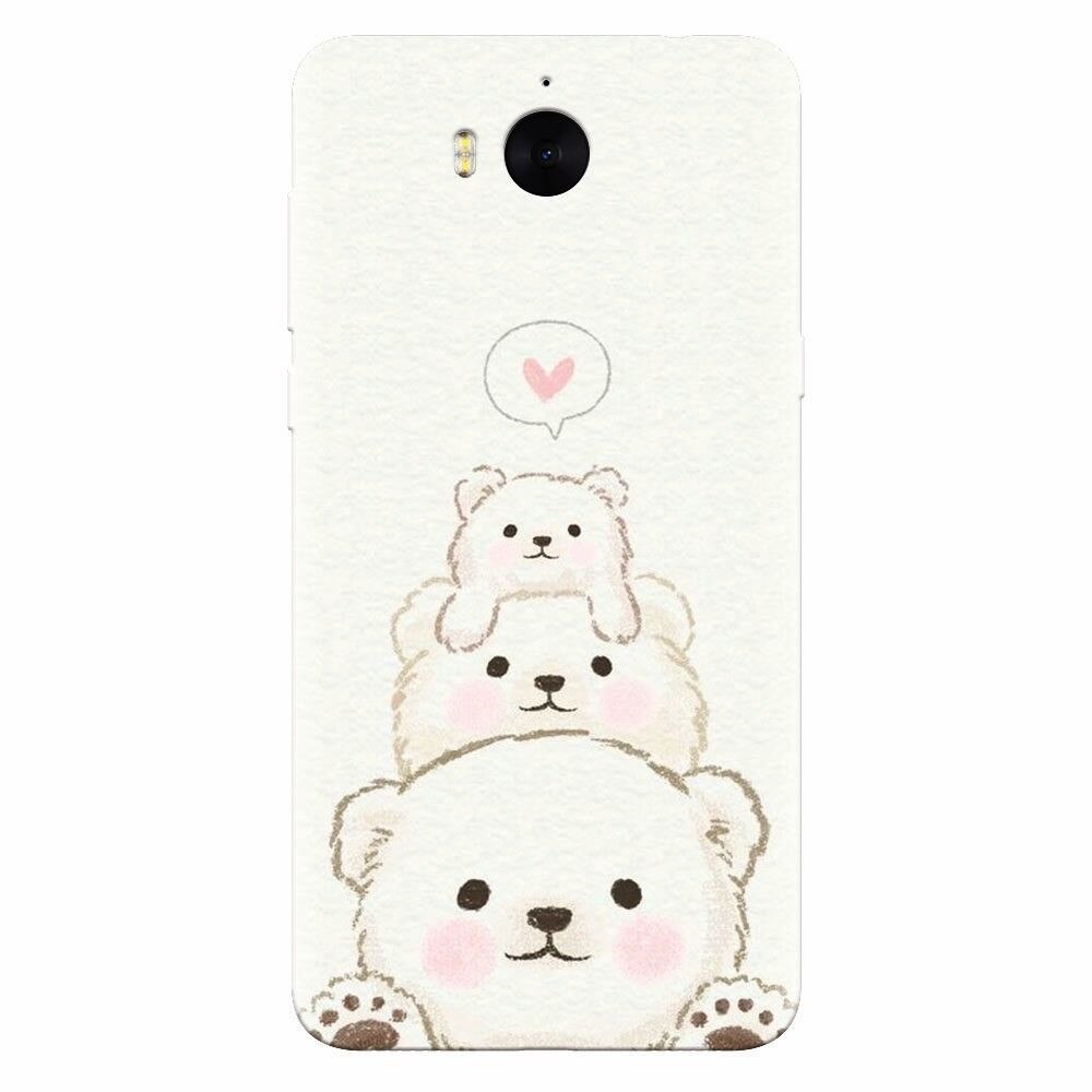 Husa silicon pentru Huawei Y6 2017, Bear Family